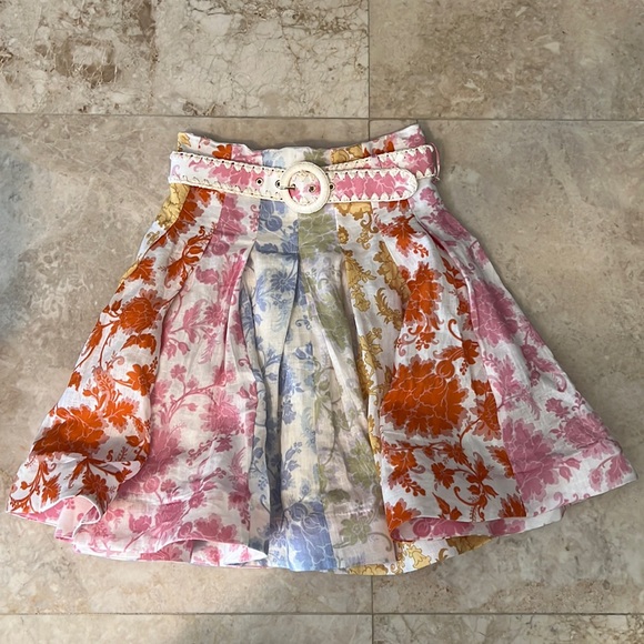 Zimmermann Rainbow Multi Linen Skirt Size 0 NWT - Picture 9 of 9